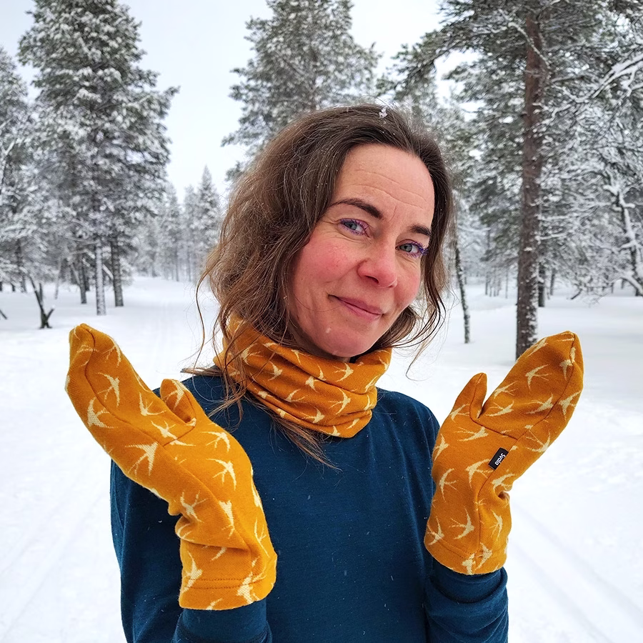 Svala Merino Design Pääsky merinovillainen putkihuivi
